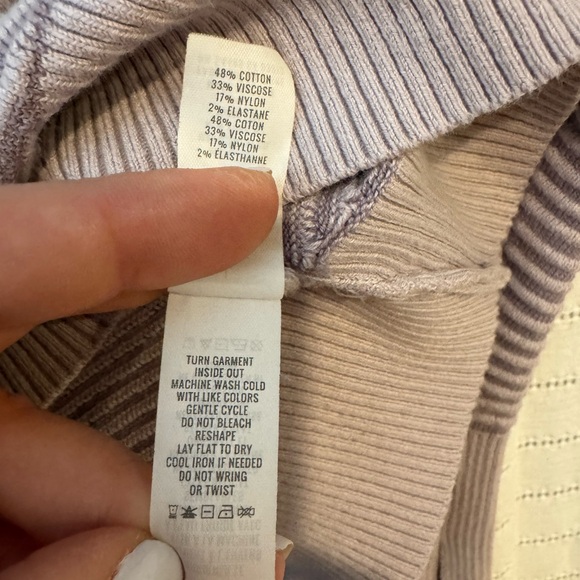 Aerie Offline Ribbed Lavender Quarter Zip Sweatshirt Size Medium - Picture 6 of 6